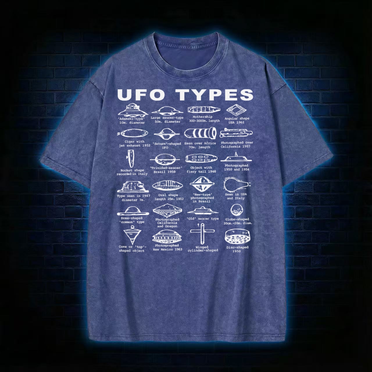 UFO Types Washed T-shirt