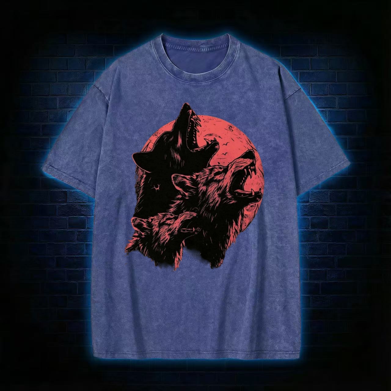 Horror Wolf Washed T-shirt