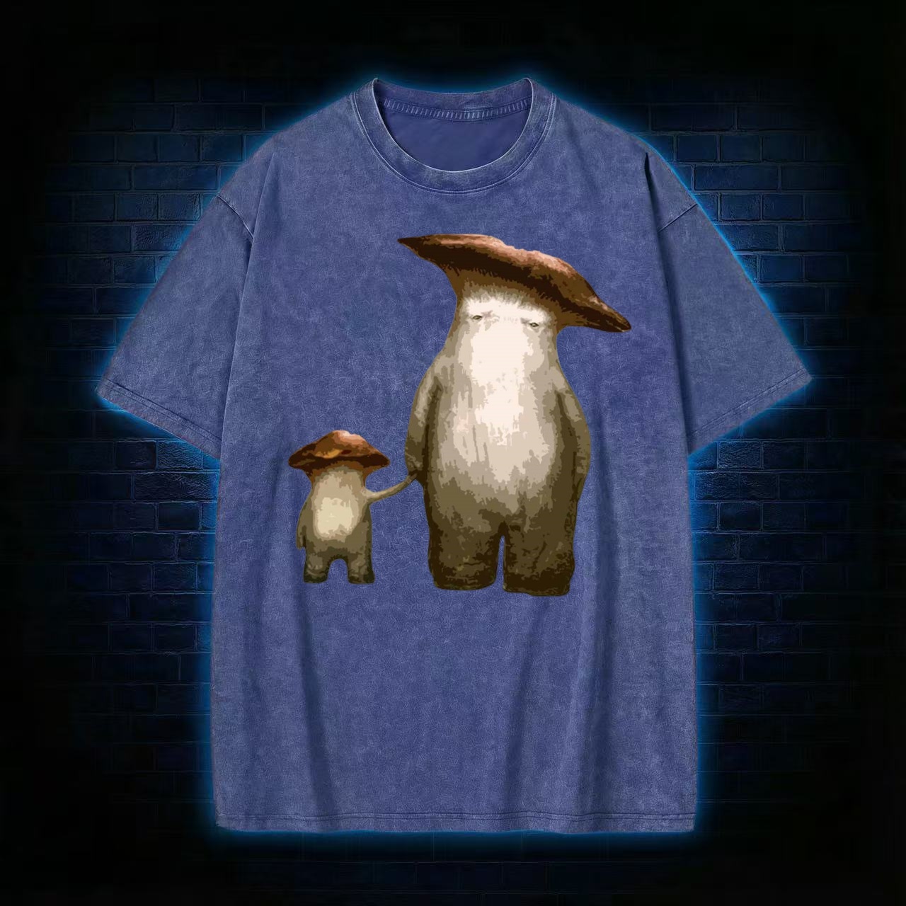 Mushroom Parent & Child Duo Graphic Washed T-shirt