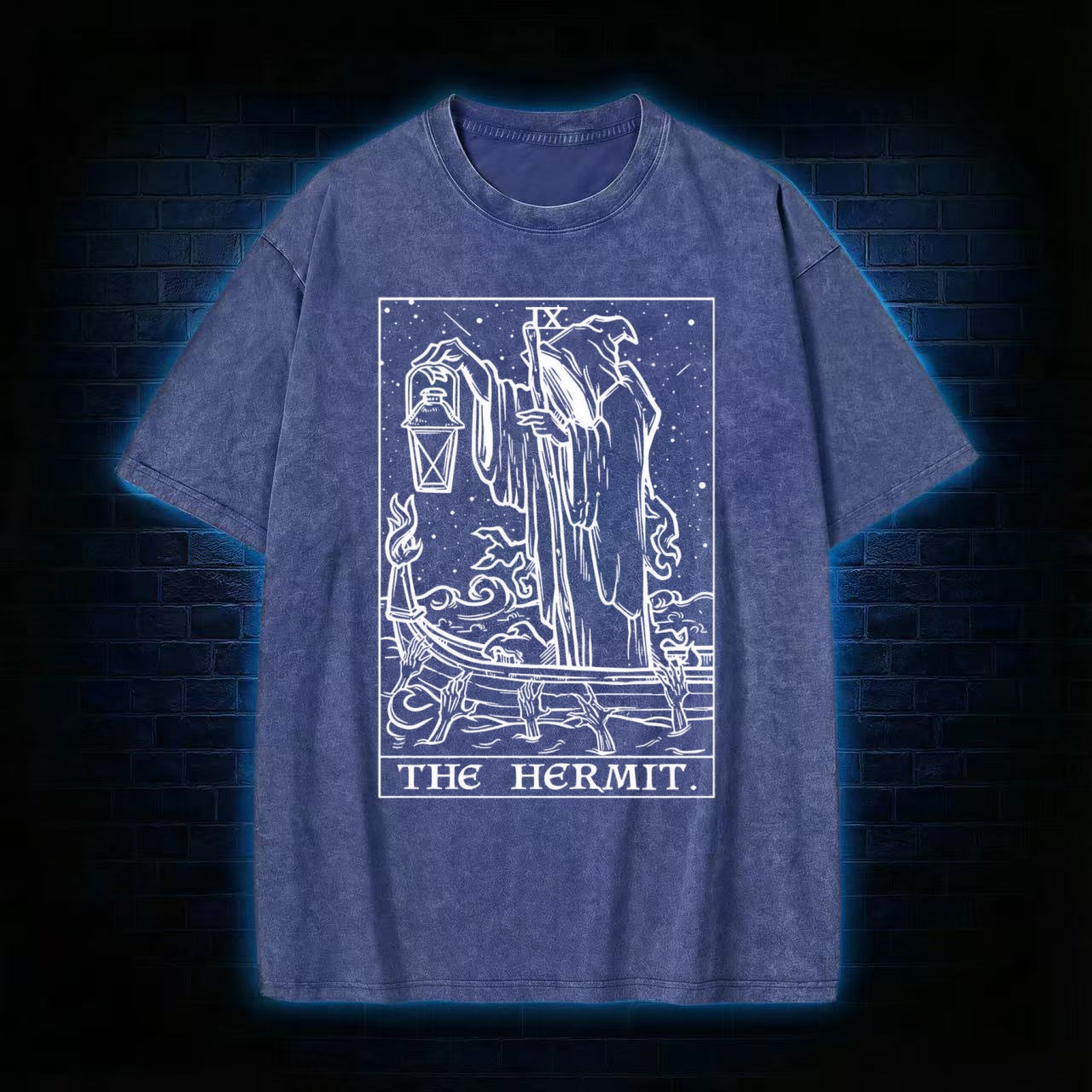 "The Hermit" Tarot Card Graphic Washed T-shirt