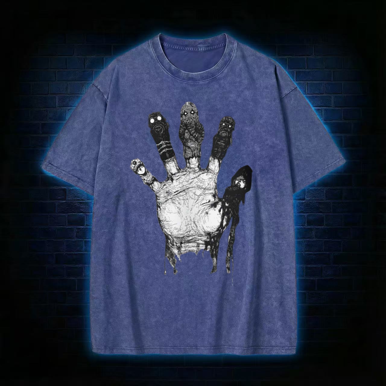 Zombie Hand Horror Art Washed T-shirt