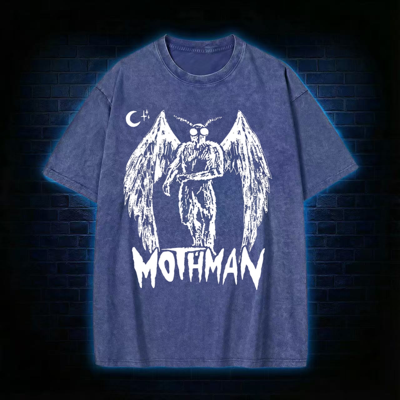 Mothman Cryptid Retro Washed T-shirt
