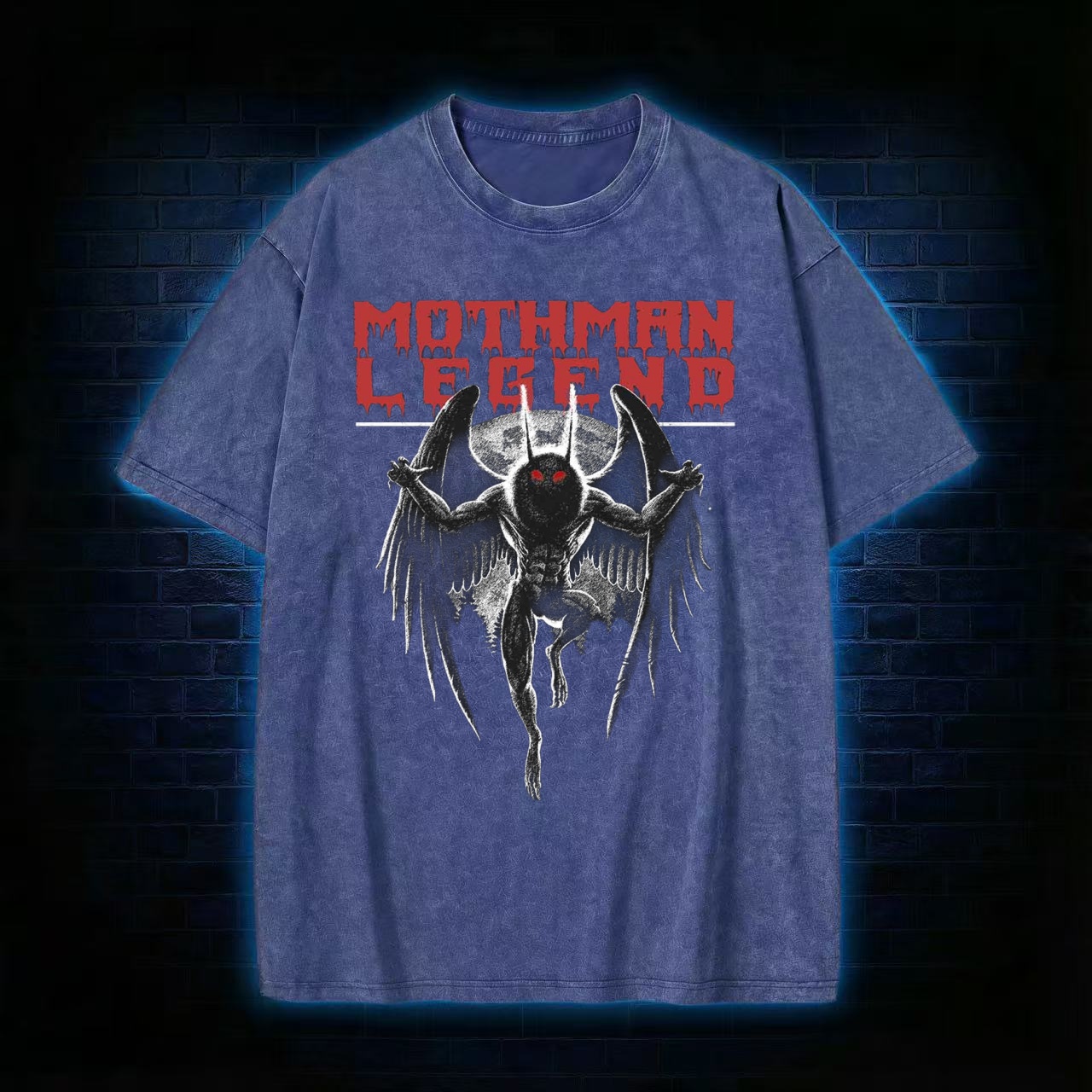 Mothman Legend Horror Washed T-shirt