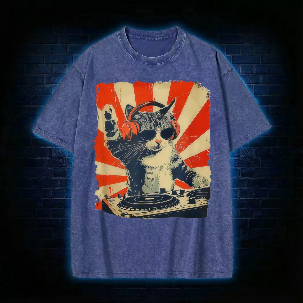 Dj Cat Washed T-shirt