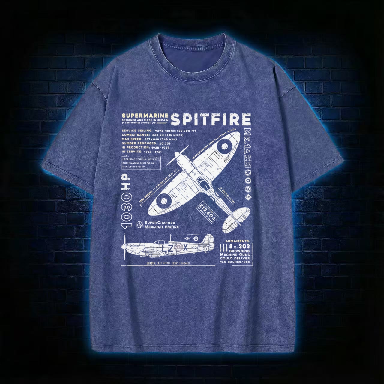 Royal Air Force Marlin Figher Washed T-shirt