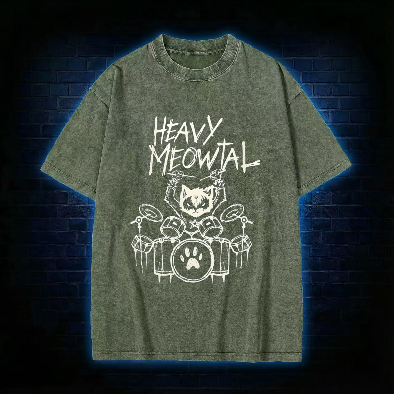 Heavy Meowtal Washed T-shirt
