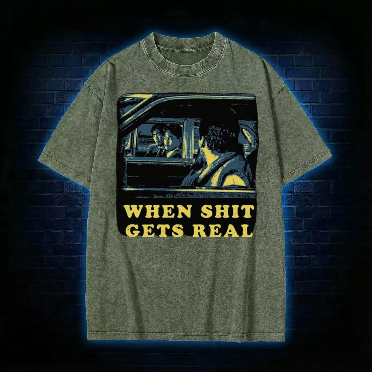 When Shit Gets Real Washed T-shirt