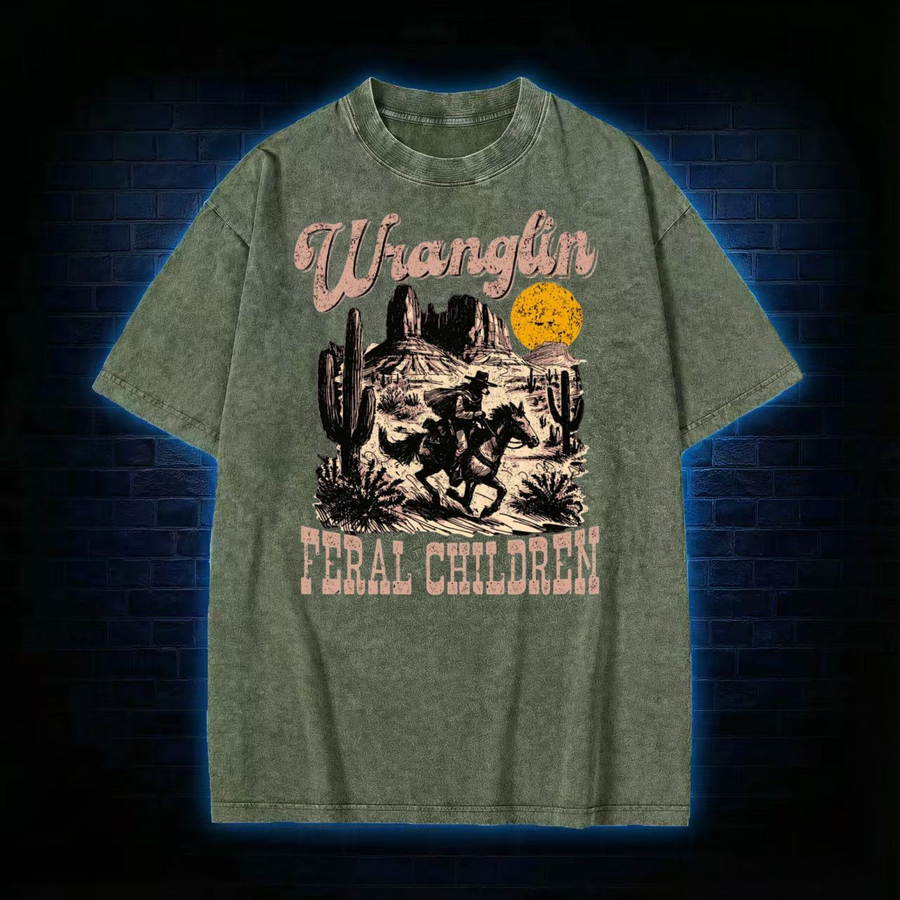 Wranglin' Feral Children Washed T-shirt