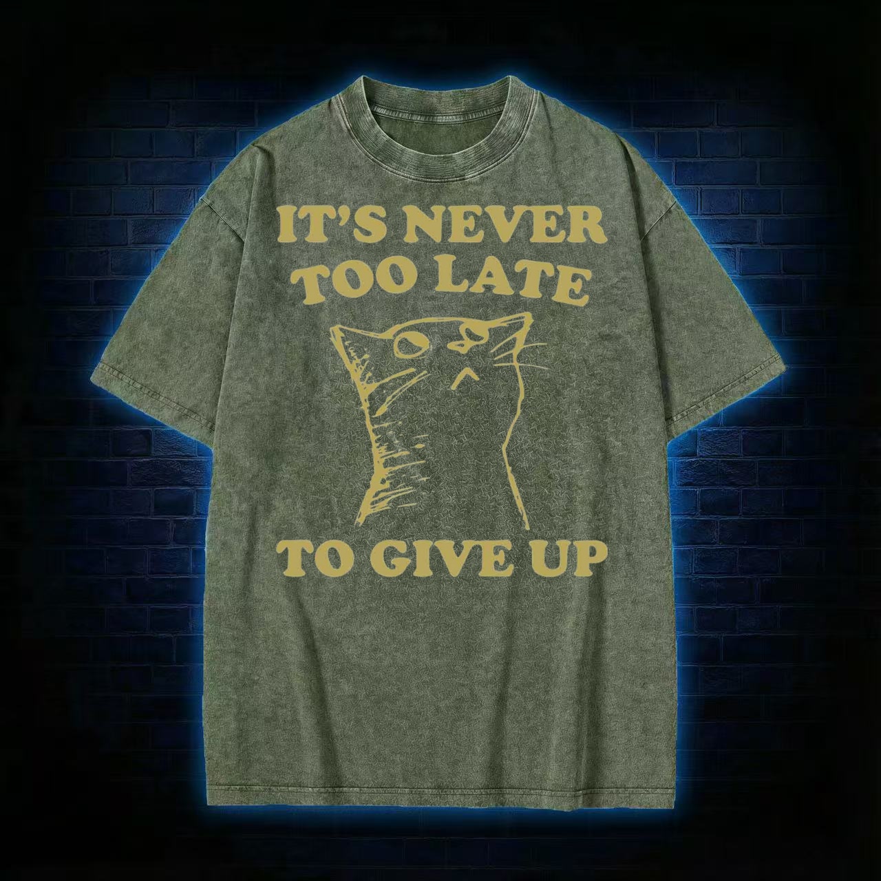 t's Never Too Late To Give Up Washed T-shirt