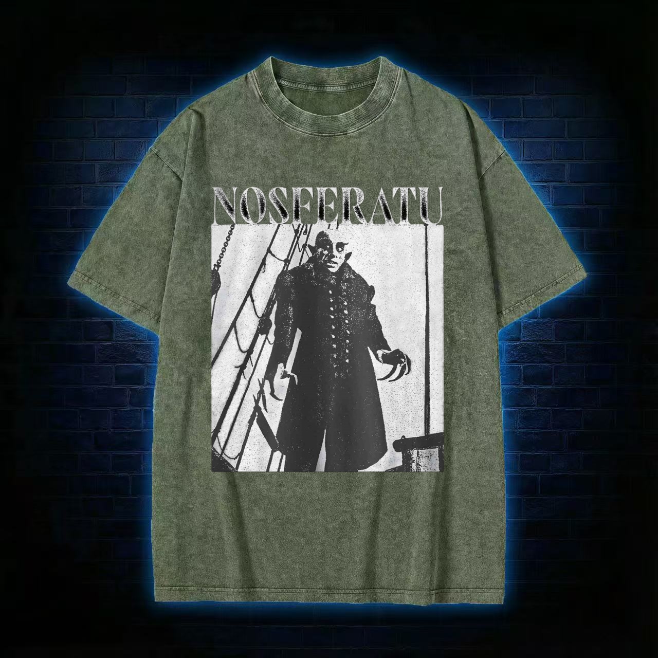Nosferatu Vintage Horror Poster Washed T-shirt