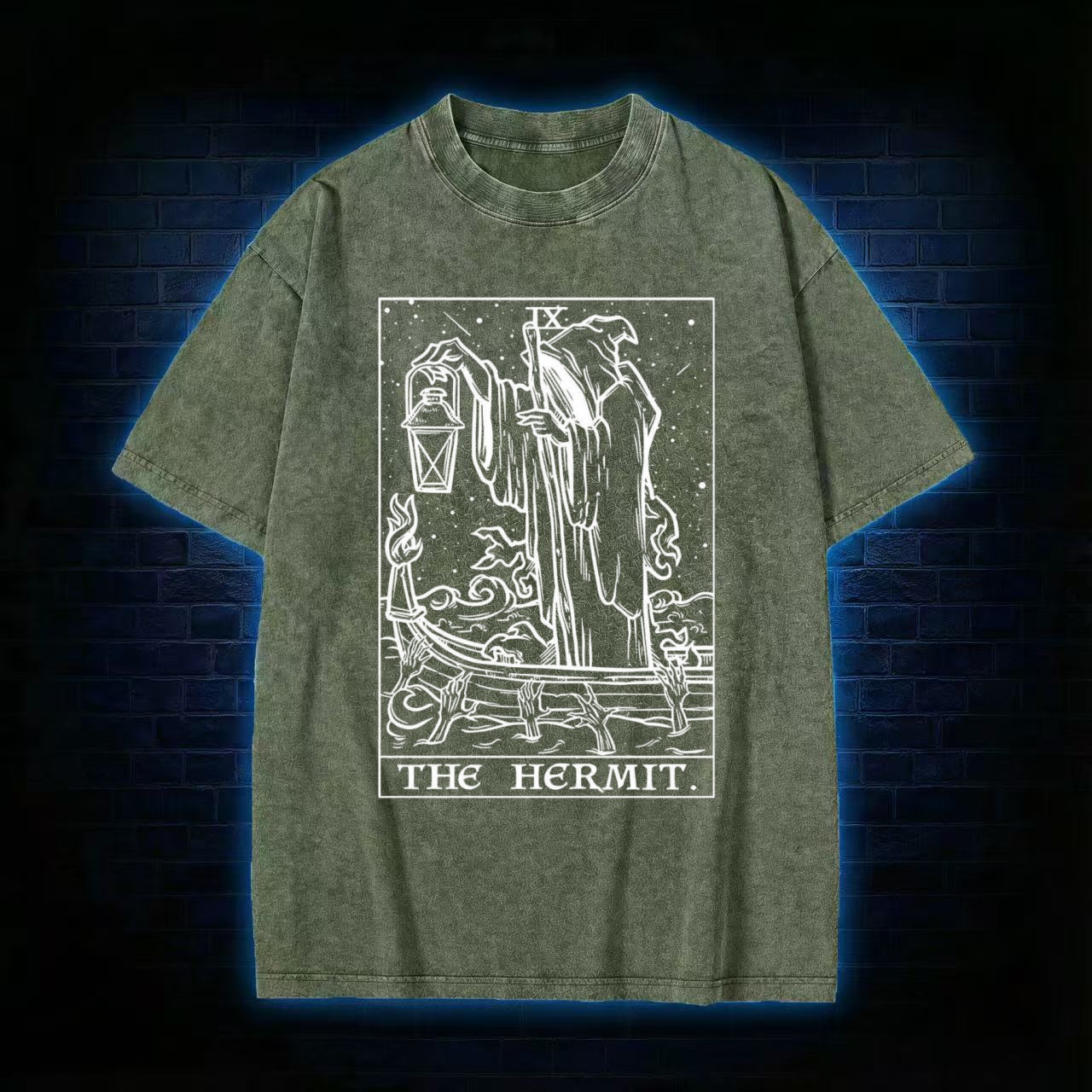 "The Hermit" Tarot Card Graphic Washed T-shirt
