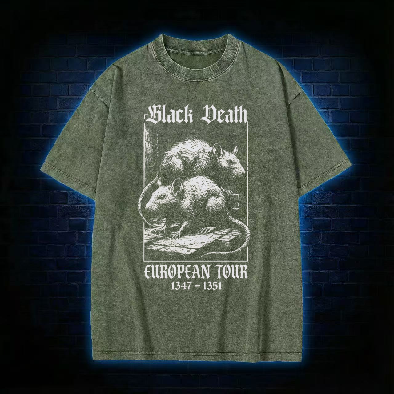 Black Death European Tour 1347-1351 Metal Washed T-shirt