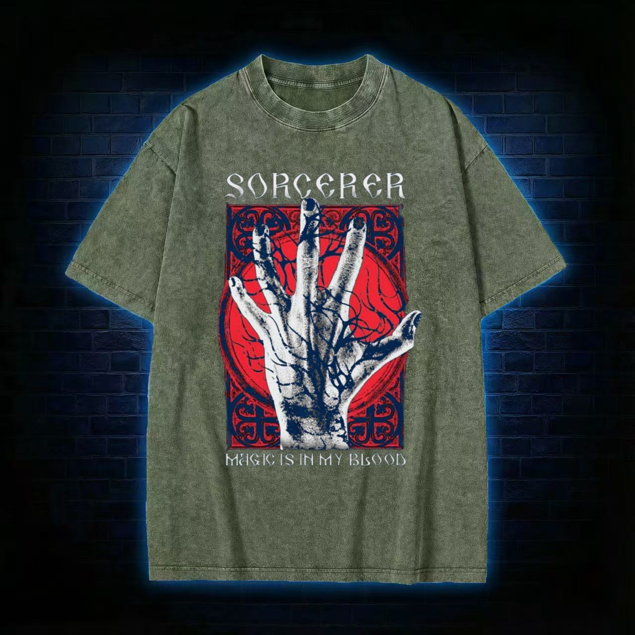 "Sorcerer: Magic Is In My Blood" Washed T-shirt