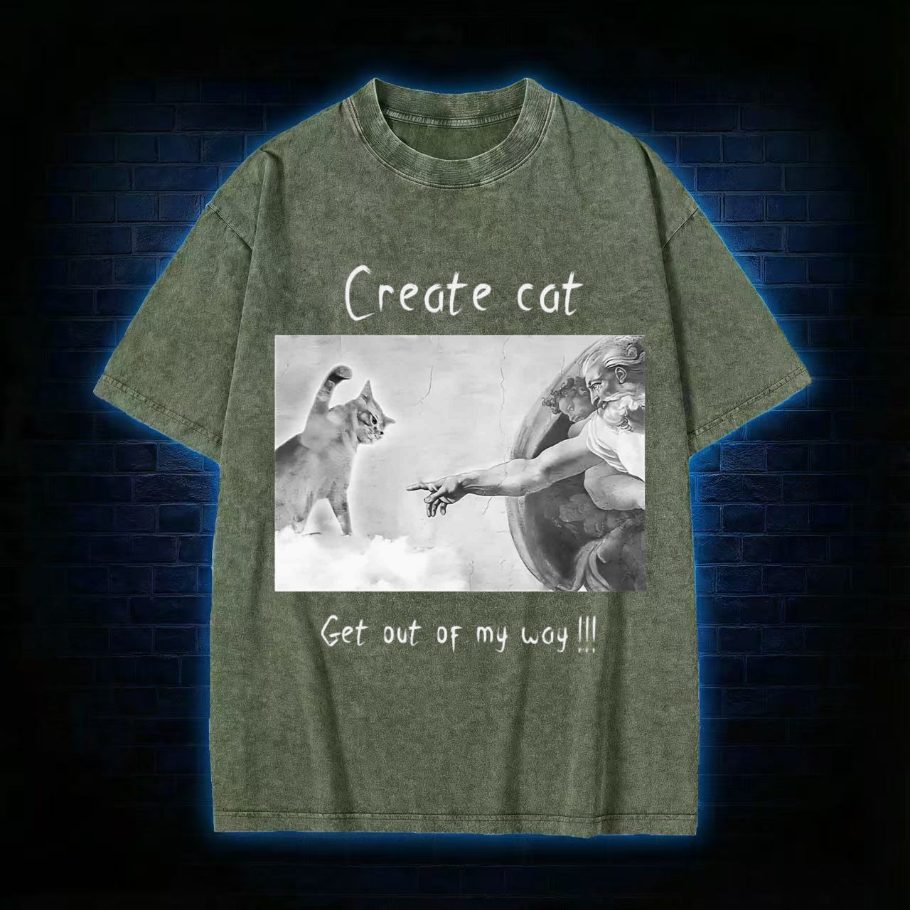 Create Cat Washed T-shirt