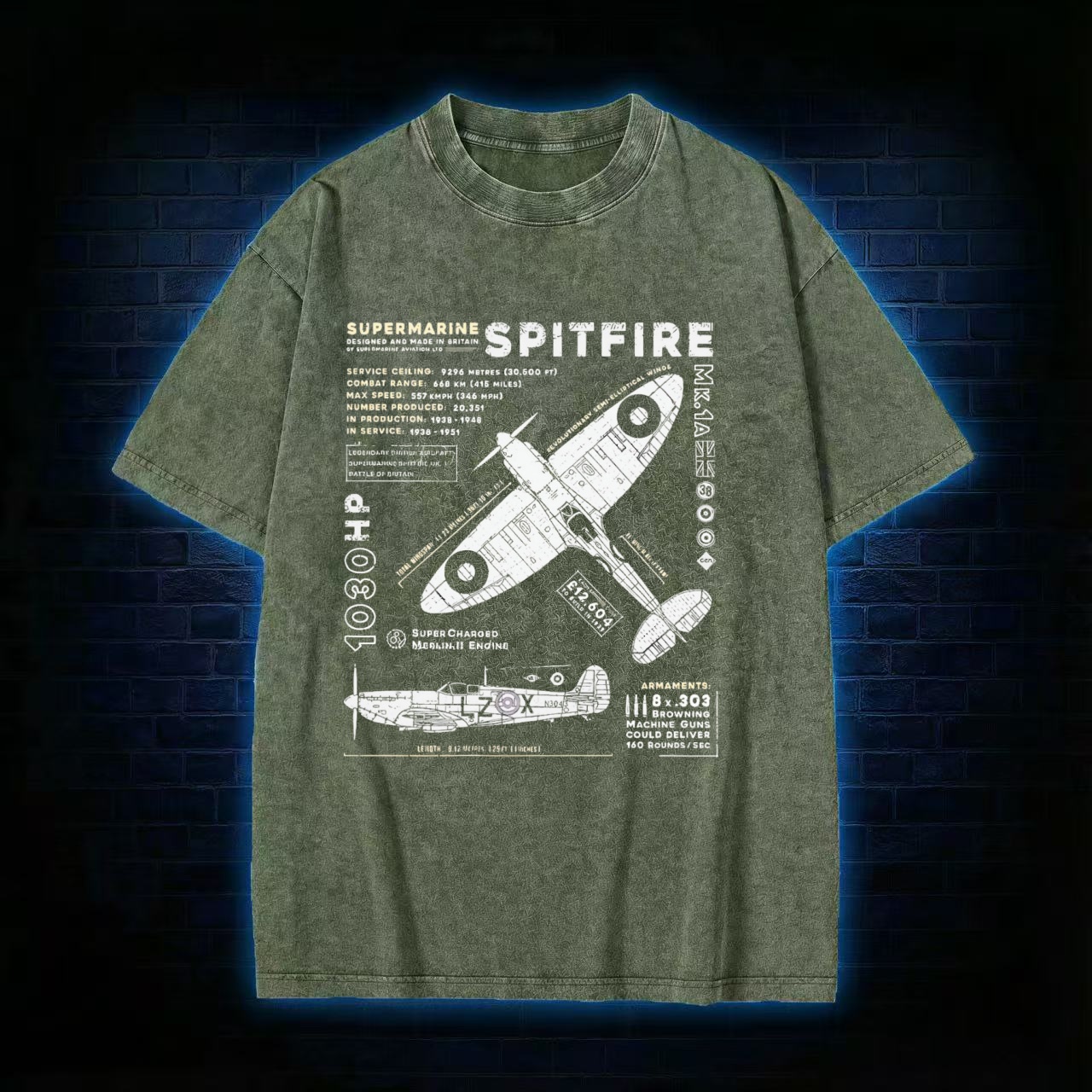 Royal Air Force Marlin Figher Washed T-shirt