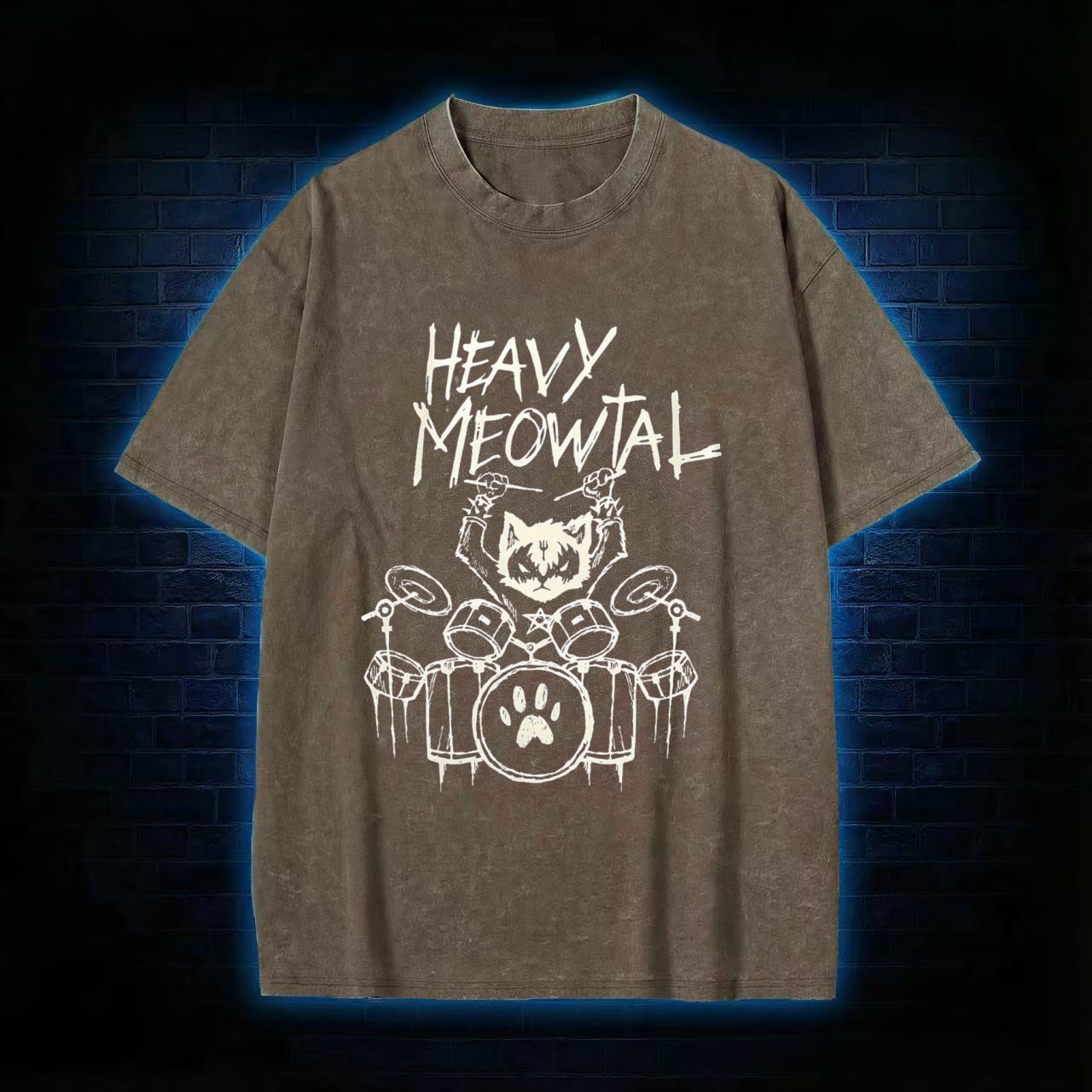 Heavy Meowtal Washed T-shirt