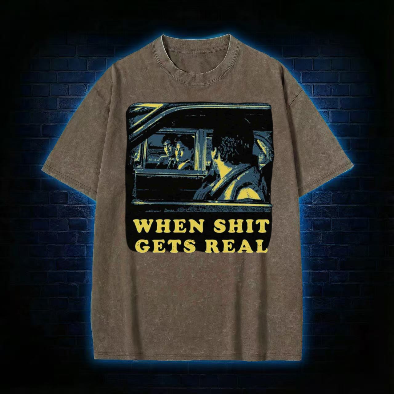 When Shit Gets Real Washed T-shirt