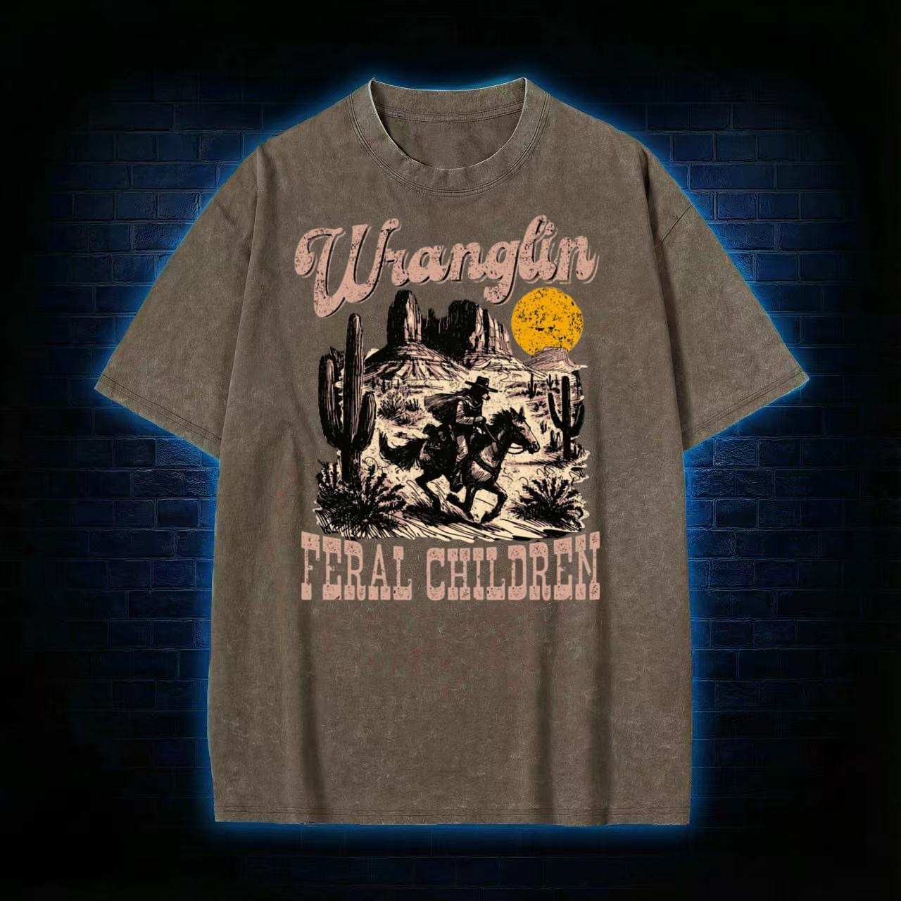 Wranglin' Feral Children Washed T-shirt
