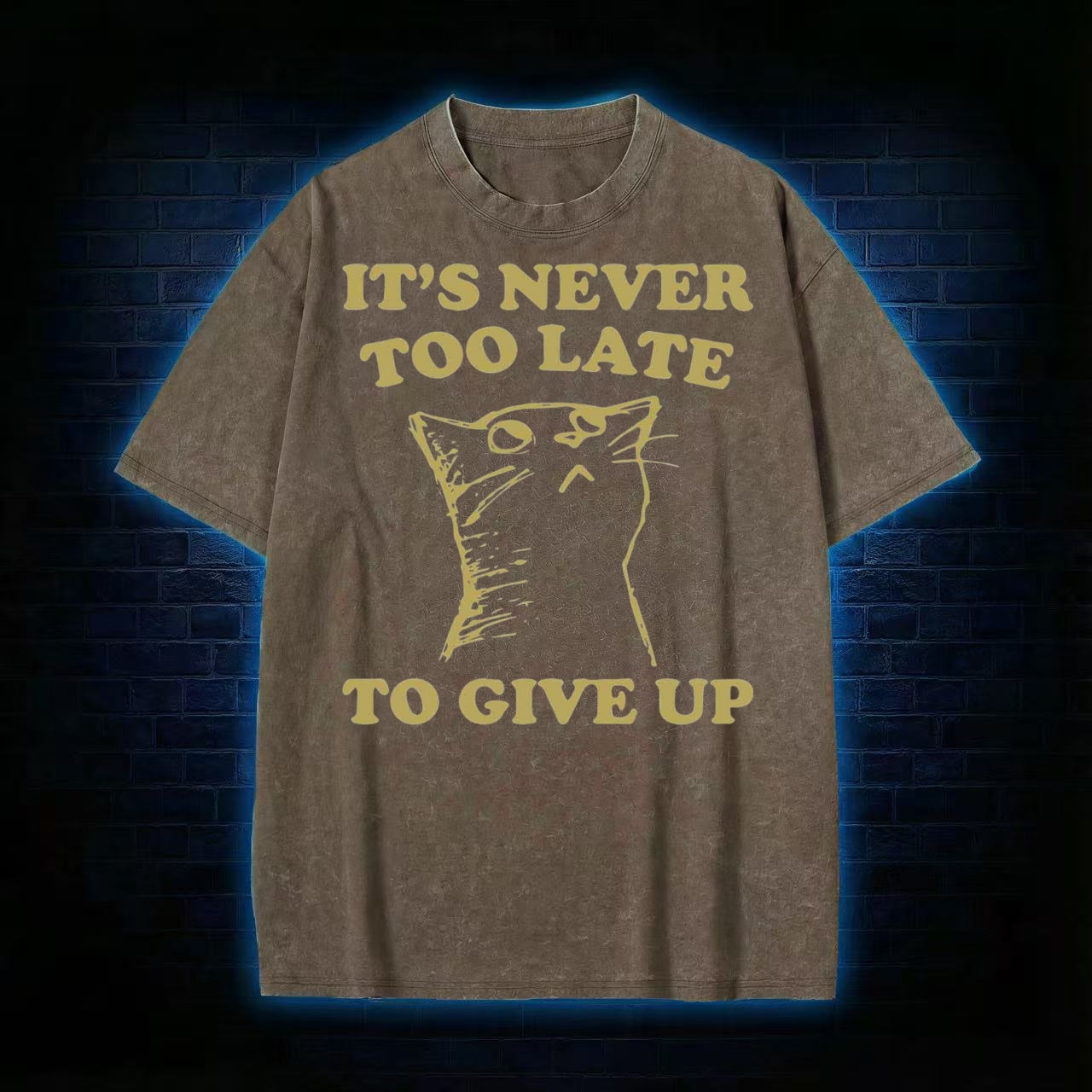 t's Never Too Late To Give Up Washed T-shirt