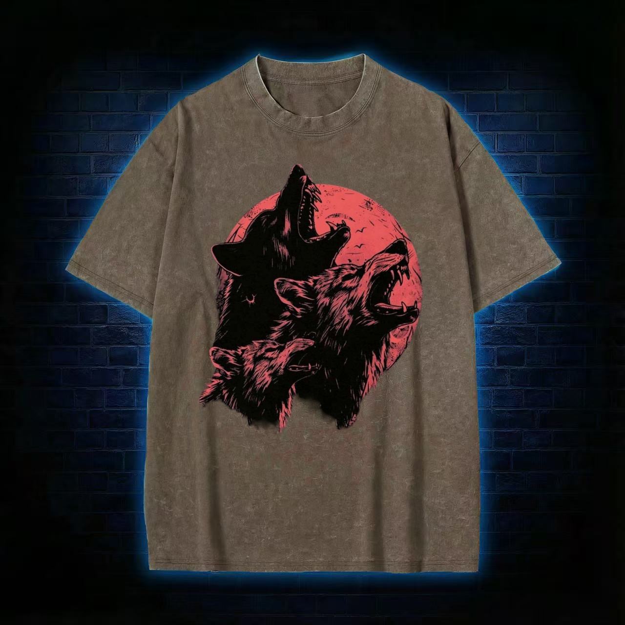 Horror Wolf Washed T-shirt