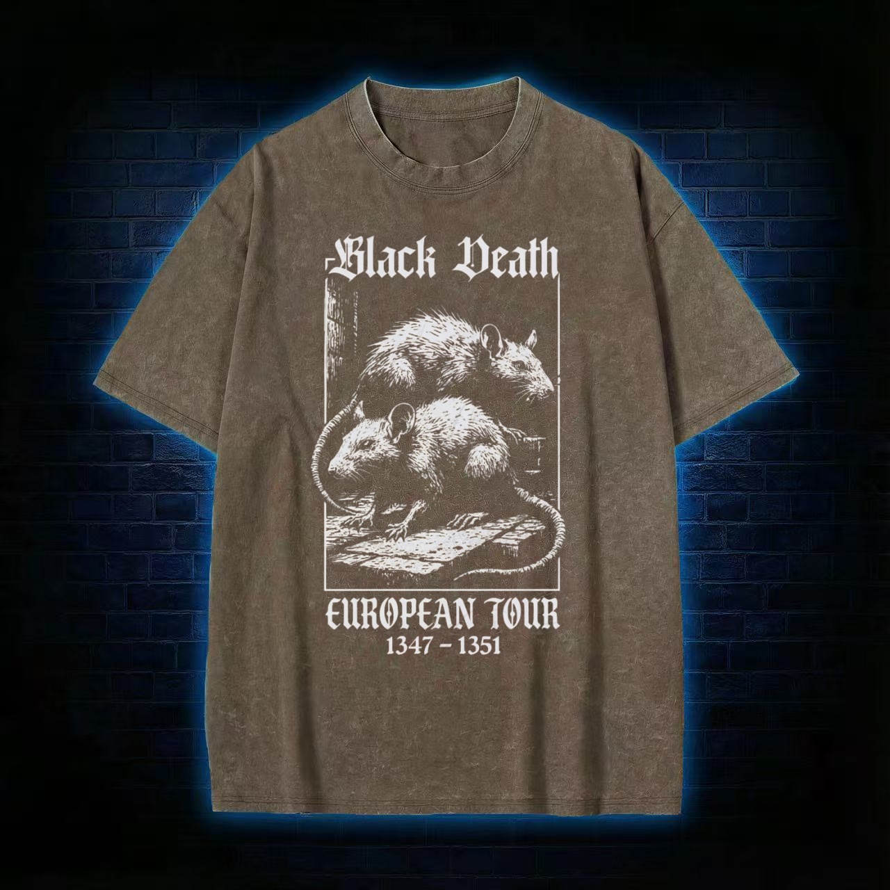 Black Death European Tour 1347-1351 Metal Washed T-shirt