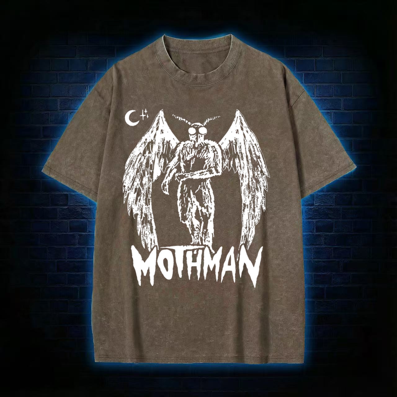 Mothman Cryptid Retro Washed T-shirt