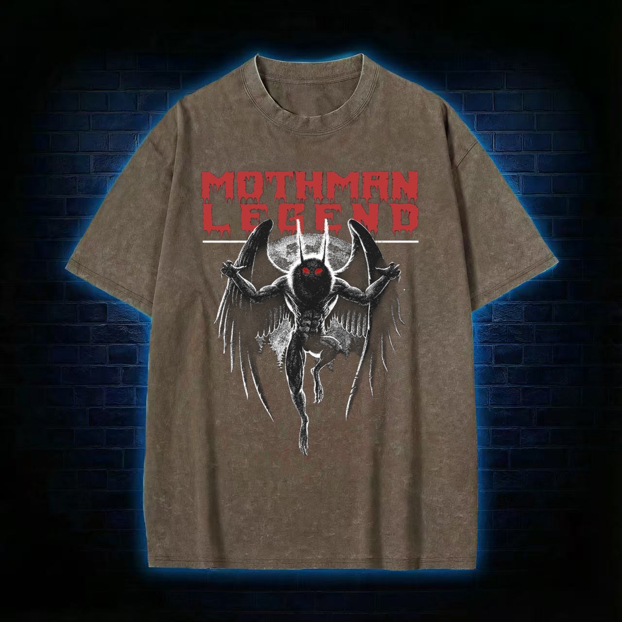 Mothman Legend Horror Washed T-shirt