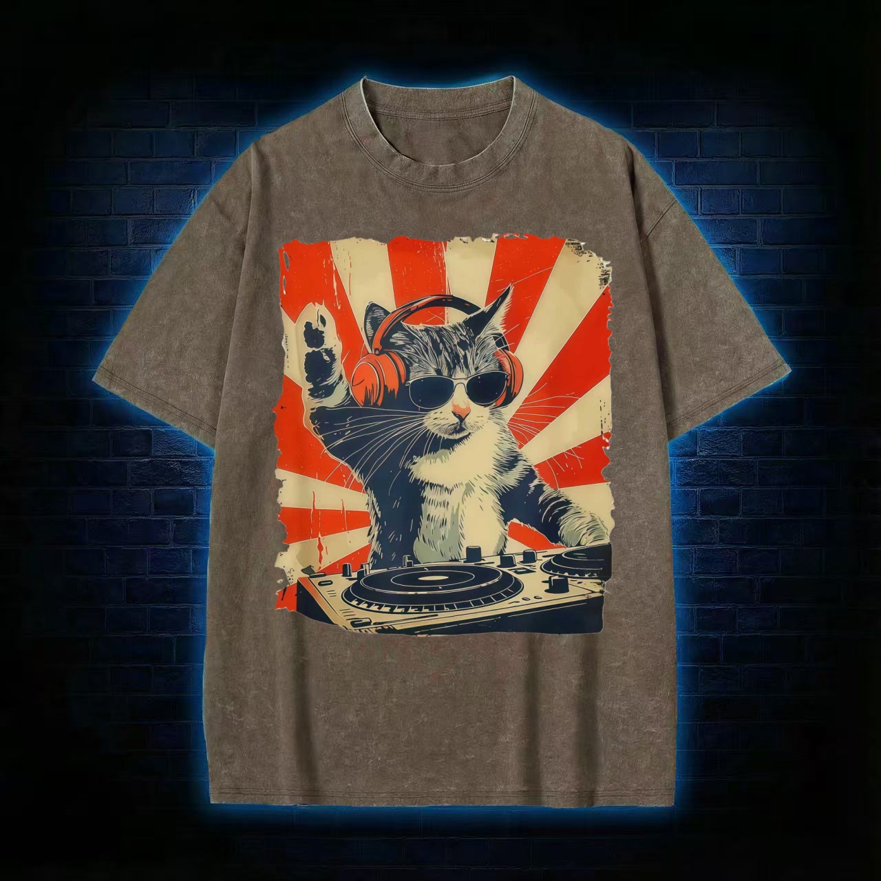 Dj Cat Washed T-shirt