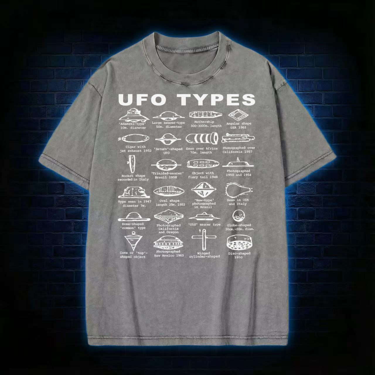 UFO Types Washed T-shirt