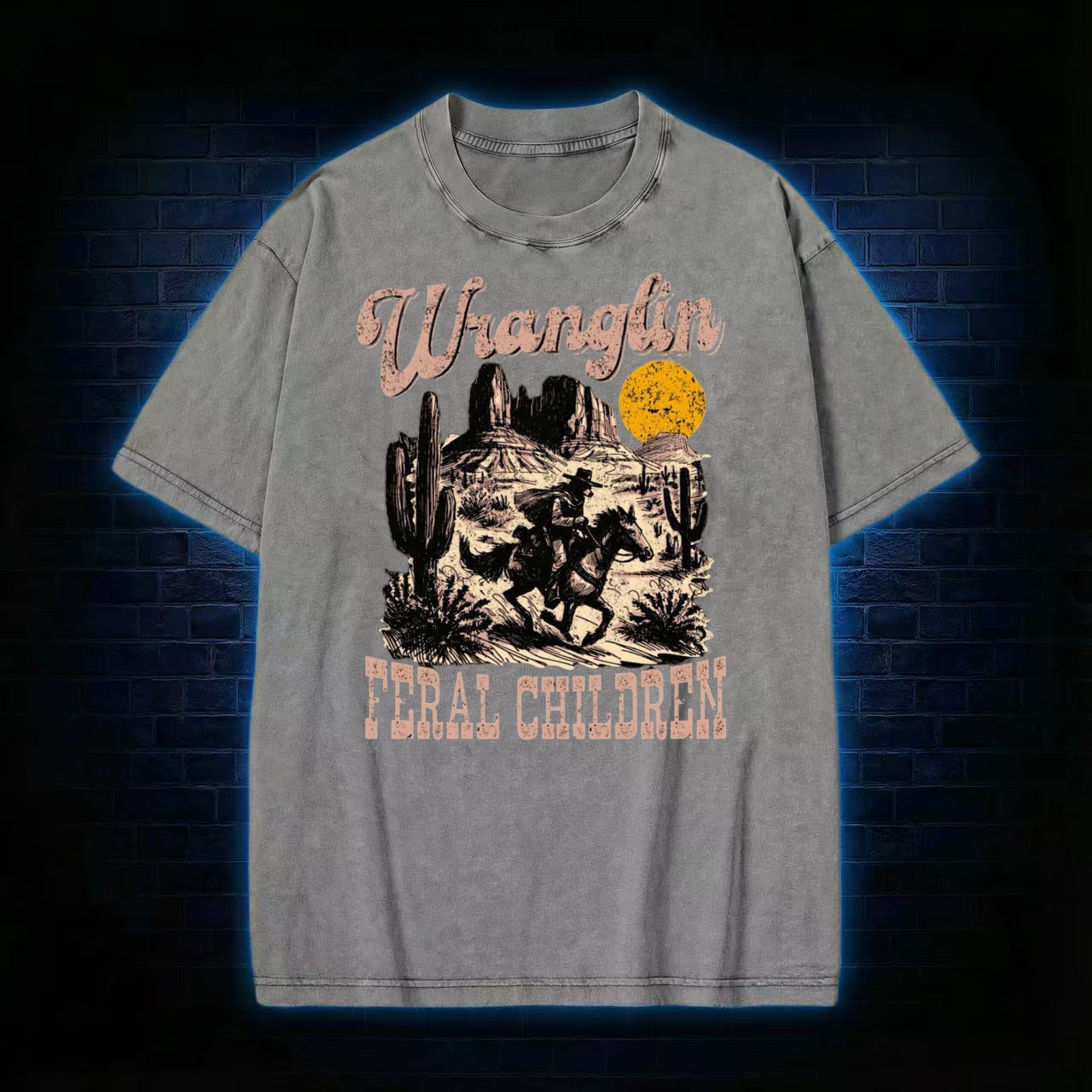 Wranglin' Feral Children Washed T-shirt