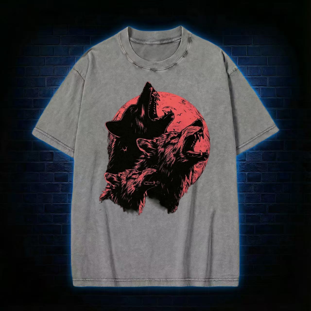 Horror Wolf Washed T-shirt