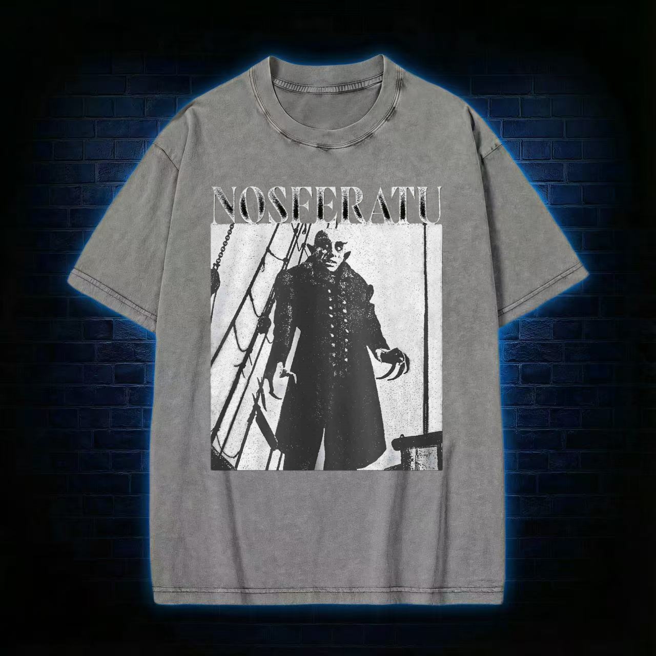 Nosferatu Vintage Horror Poster Washed T-shirt