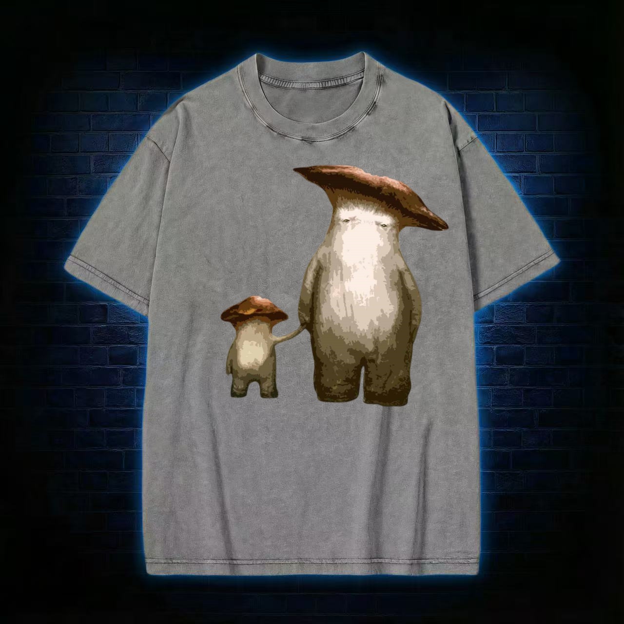 Mushroom Parent & Child Duo Graphic Washed T-shirt