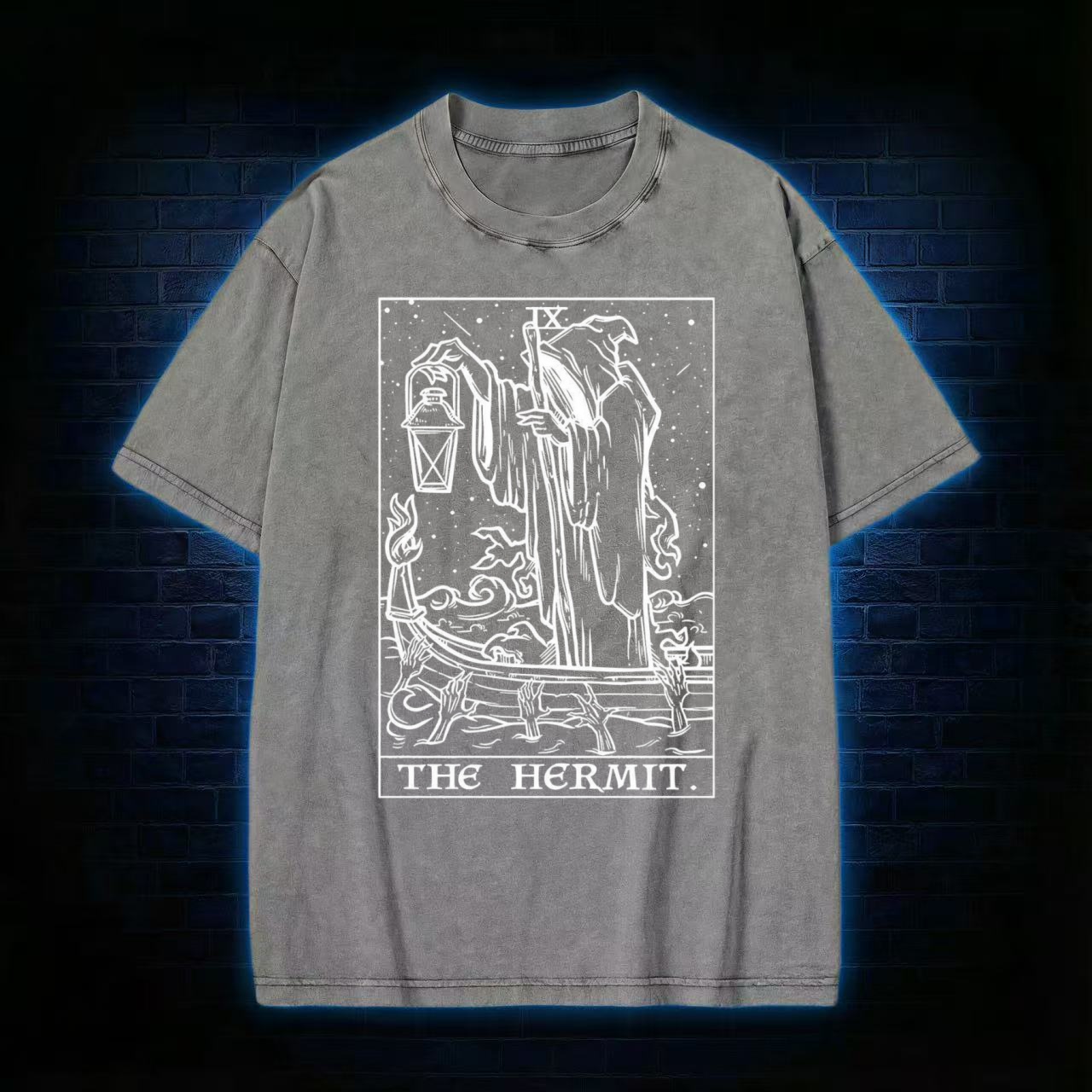 "The Hermit" Tarot Card Graphic Washed T-shirt