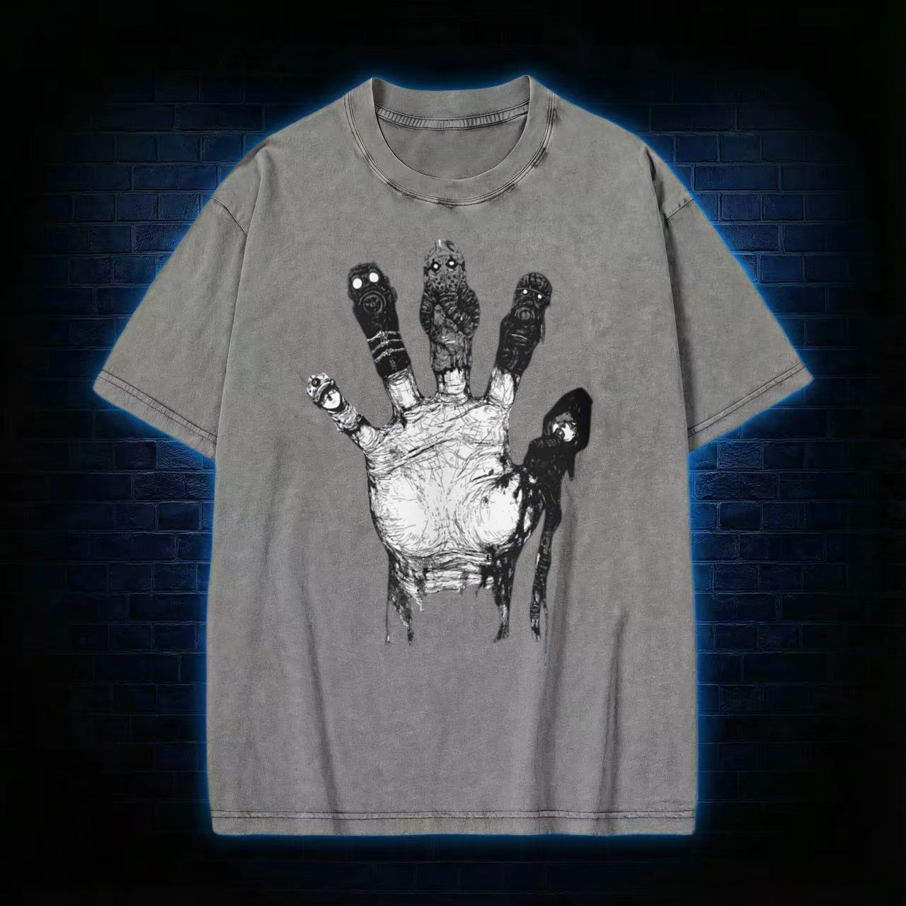 Zombie Hand Horror Art Washed T-shirt