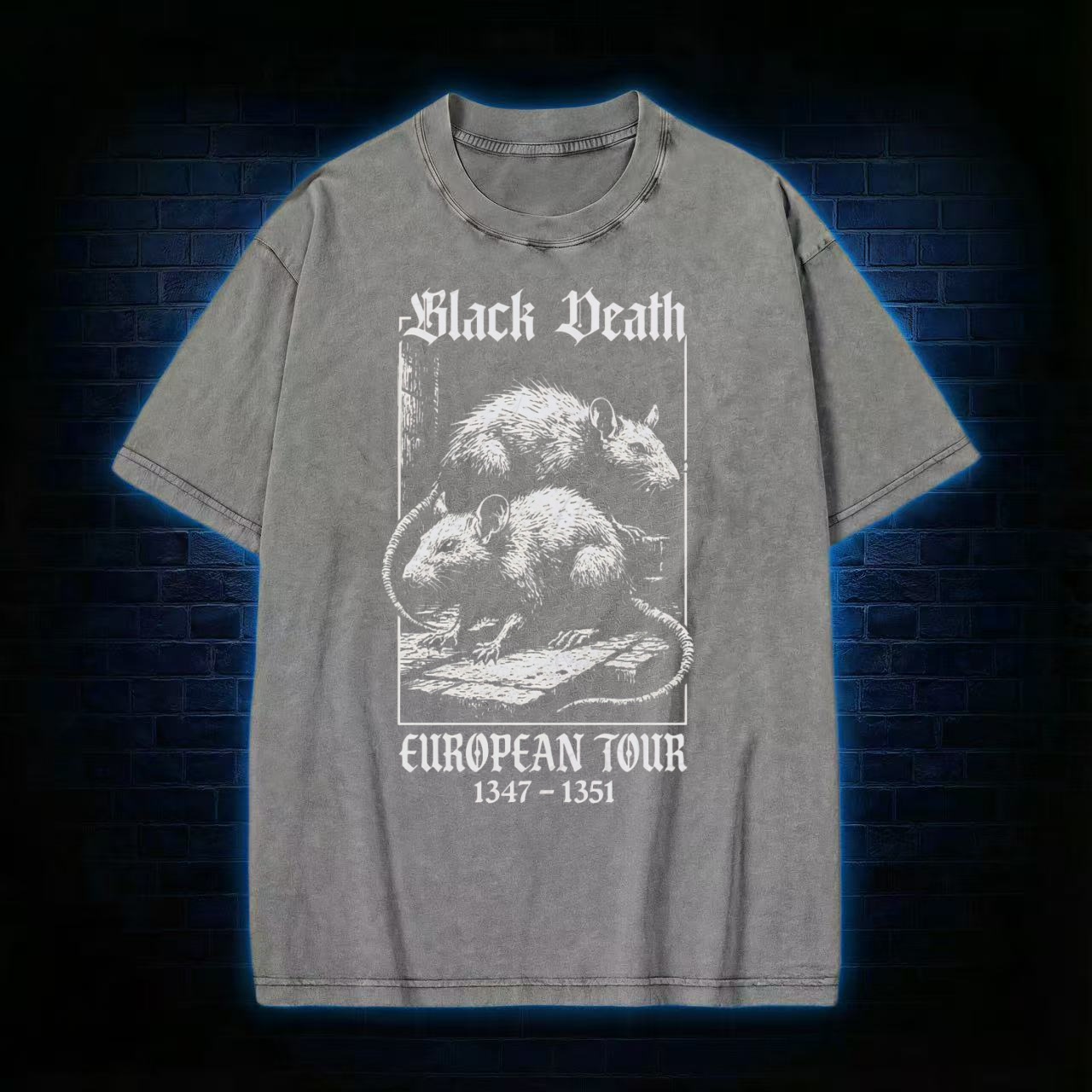 Black Death European Tour 1347-1351 Metal Washed T-shirt