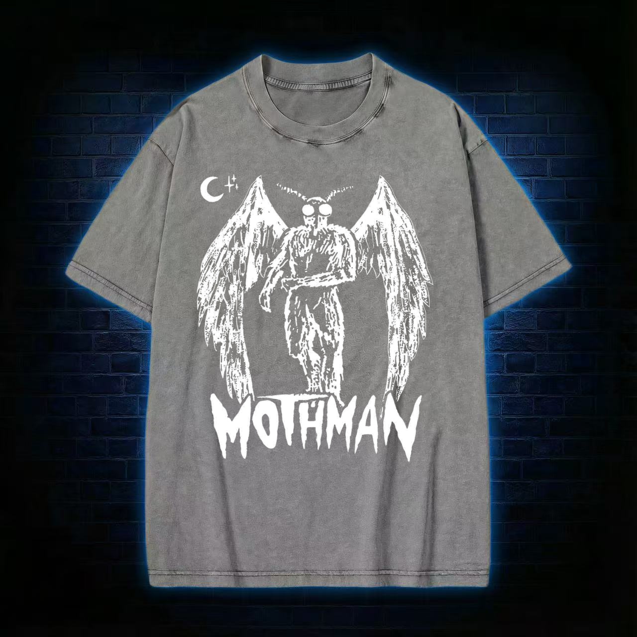 Mothman Cryptid Retro Washed T-shirt