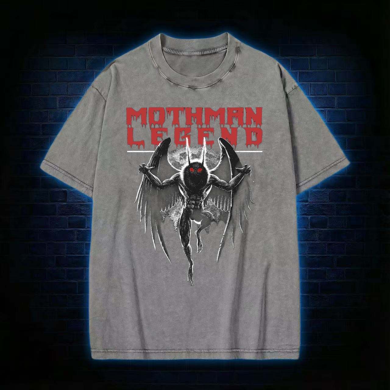 Mothman Legend Horror Washed T-shirt