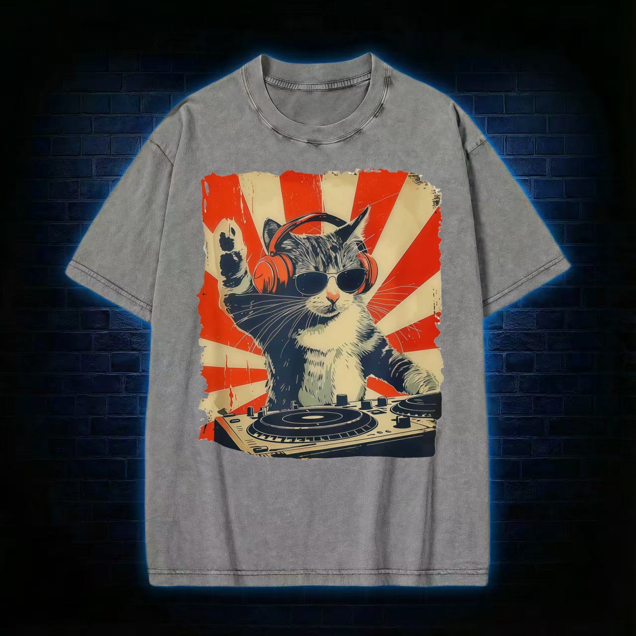 Dj Cat Washed T-shirt