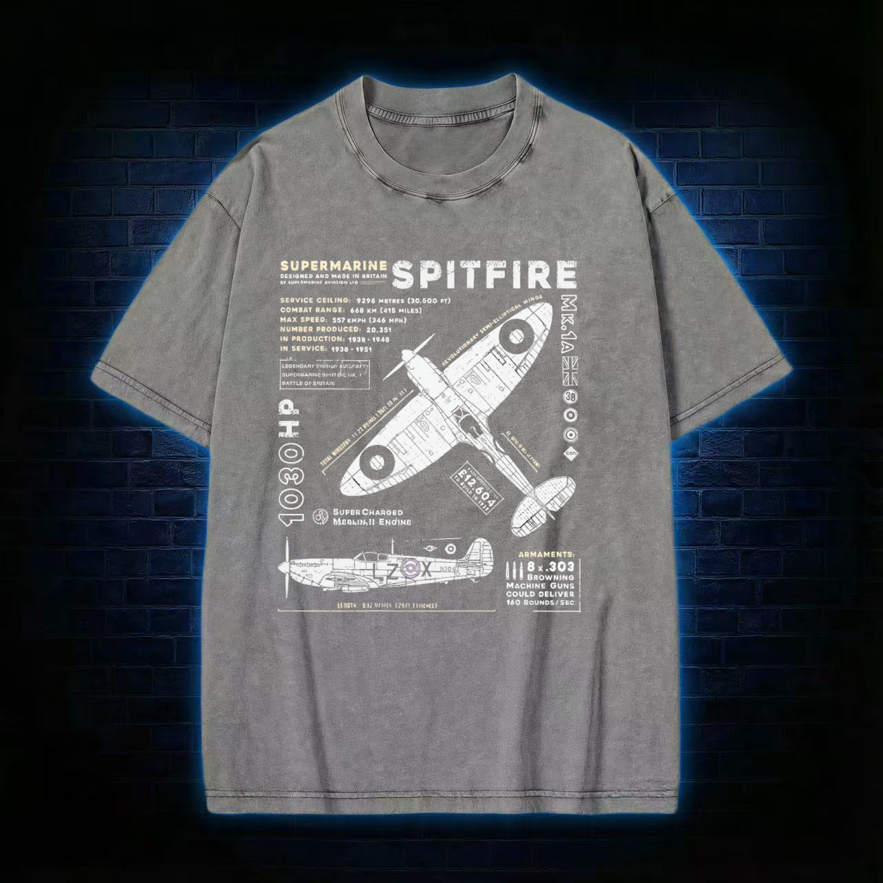 Royal Air Force Marlin Figher Washed T-shirt