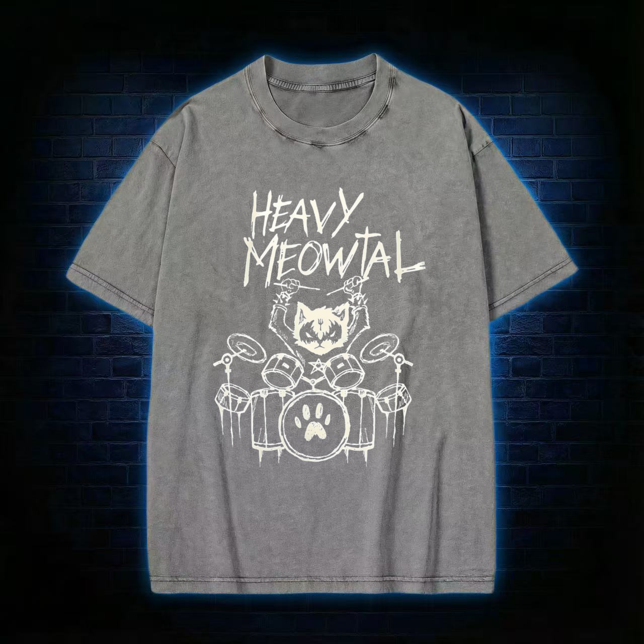 Heavy Meowtal Washed T-shirt
