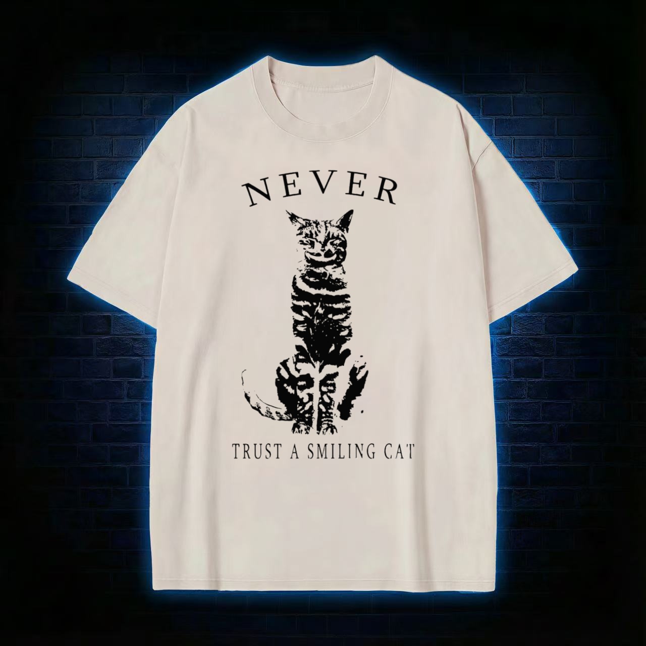 Never Trust A Smiling Cat Washed T-shirt