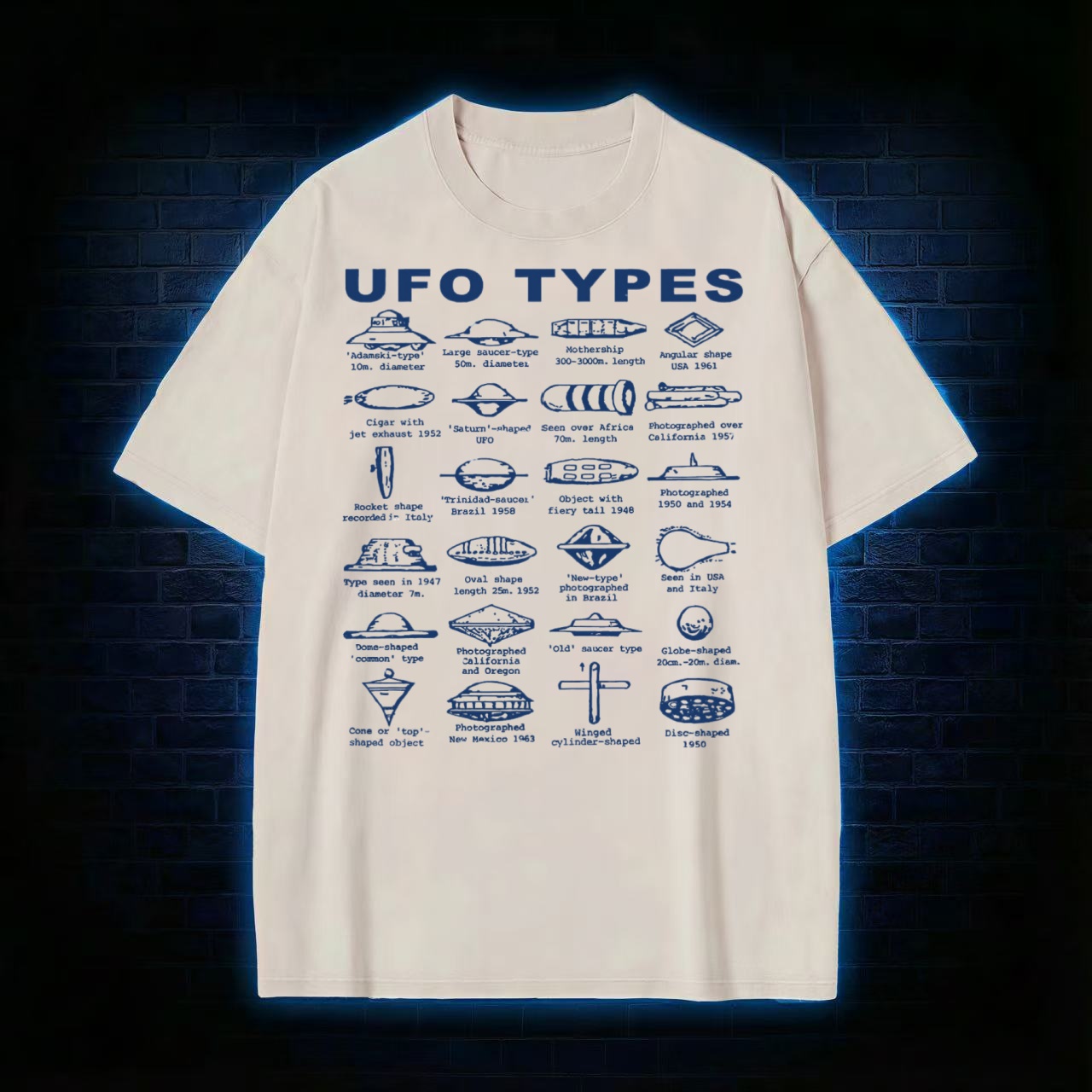 UFO Types Washed T-shirt
