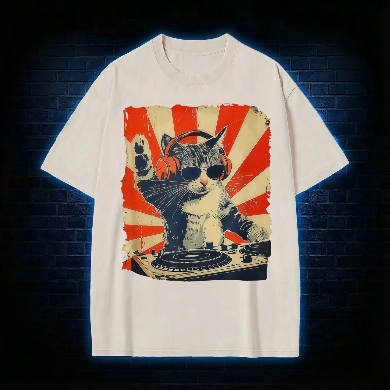 Dj Cat Washed T-shirt