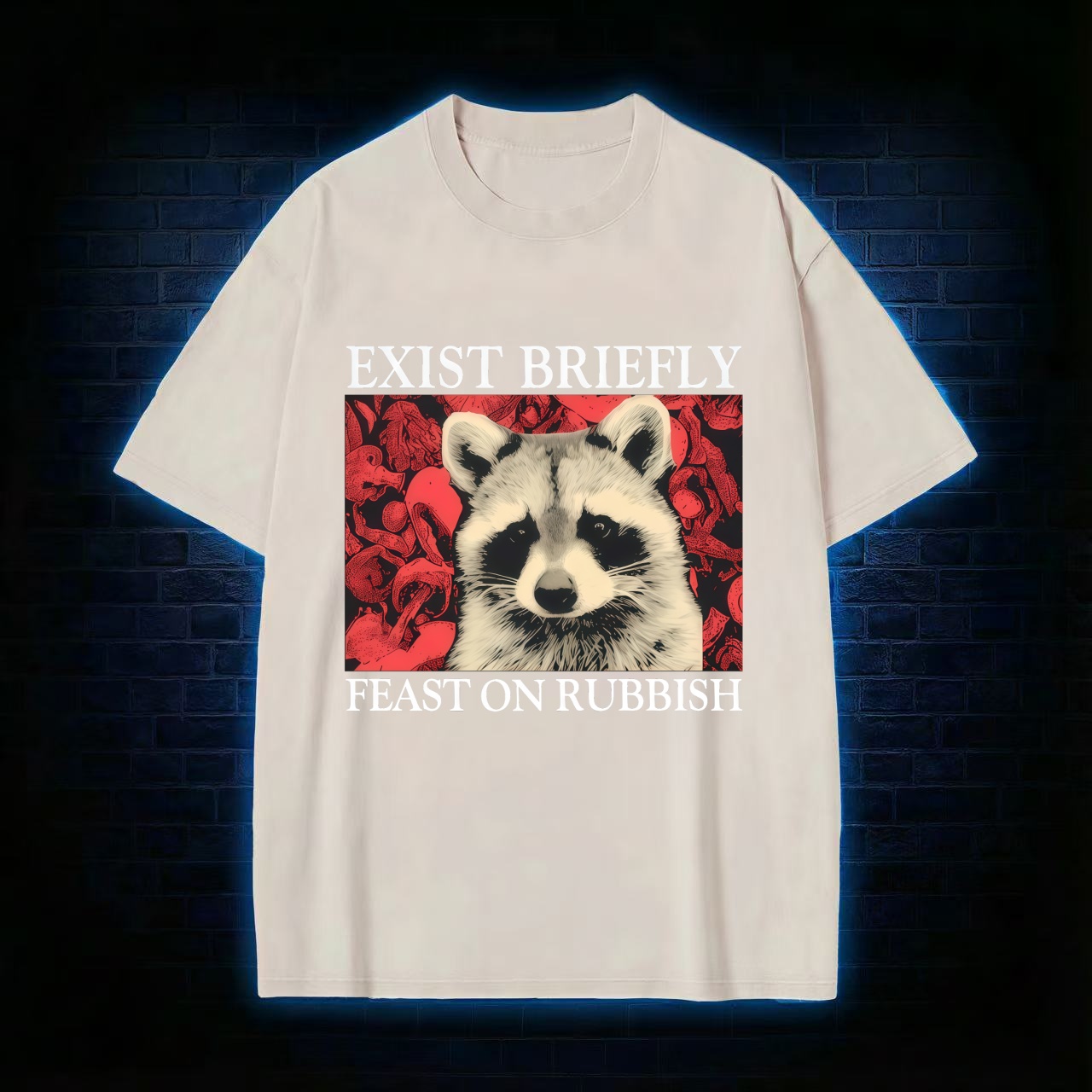 Exist Briefly Feast On Rubbish Washed T-shirt