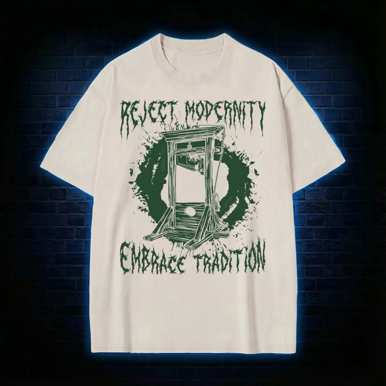 "Reject Modernity Embrace Tradition" Guillotine Washed T-shirt