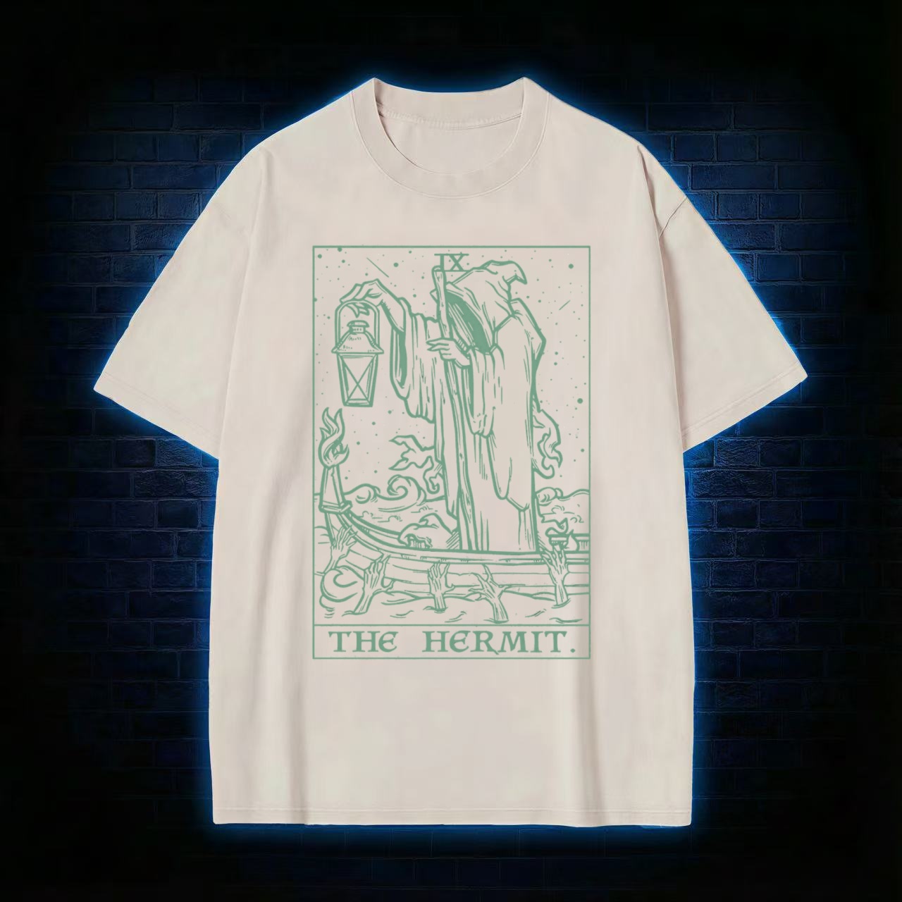 "The Hermit" Tarot Card Graphic Washed T-shirt