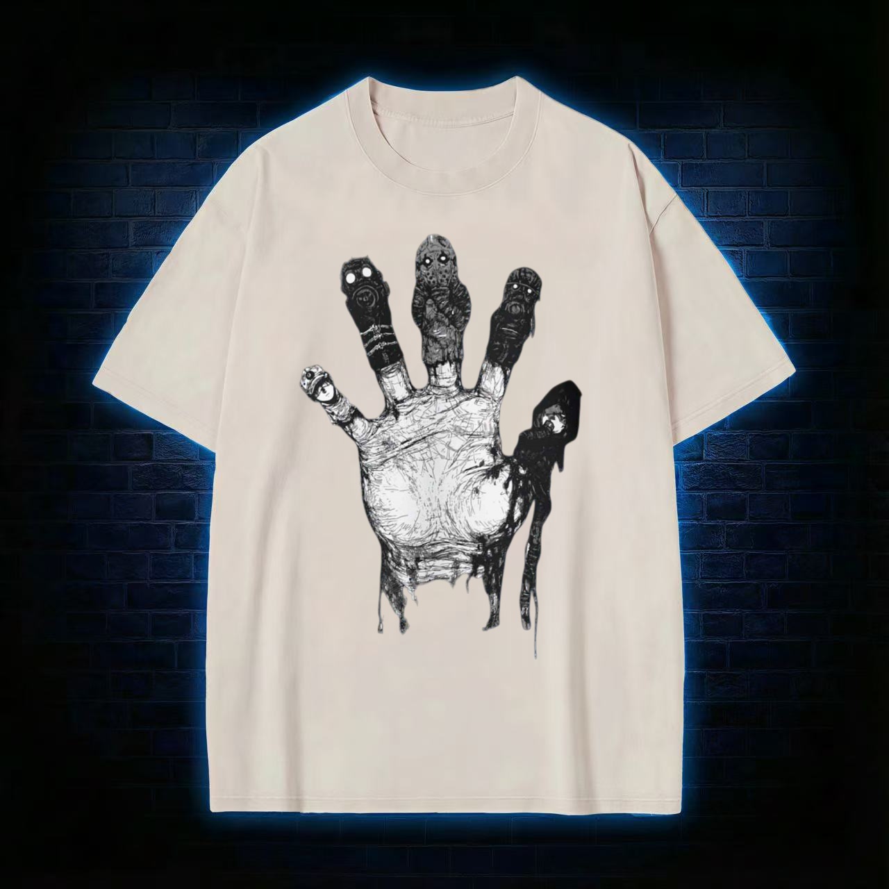 Zombie Hand Horror Art Washed T-shirt