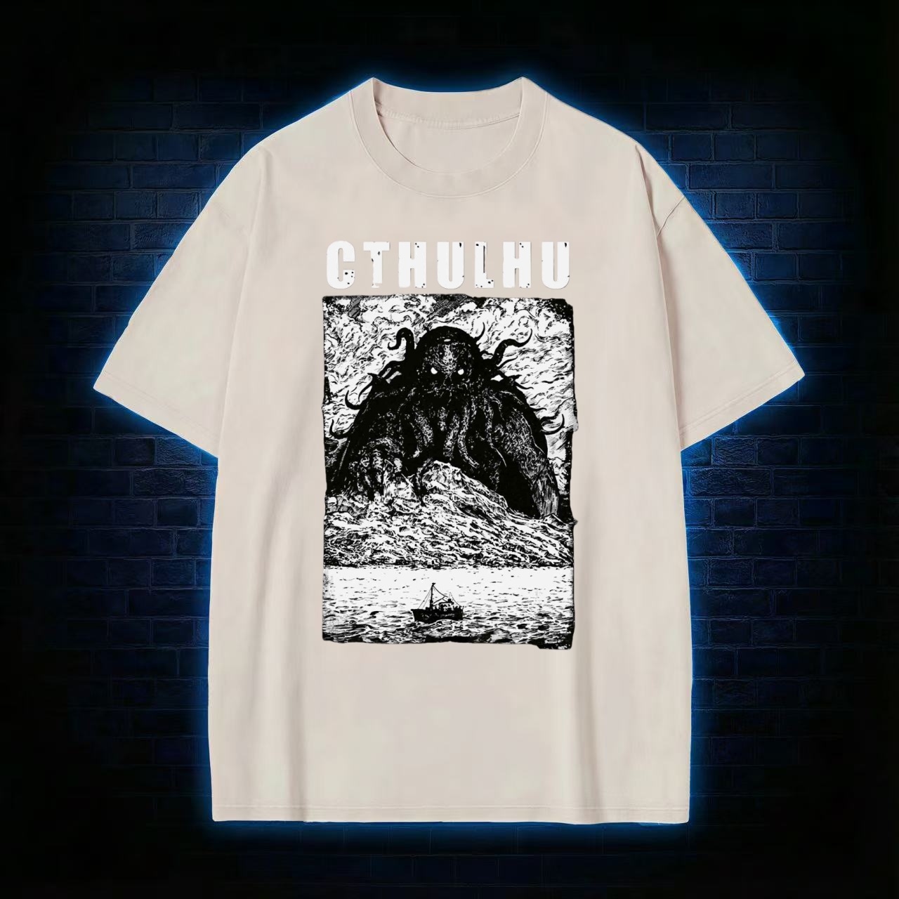 Cthulhu Lovecraftian Horror Art Washed T-shirt
