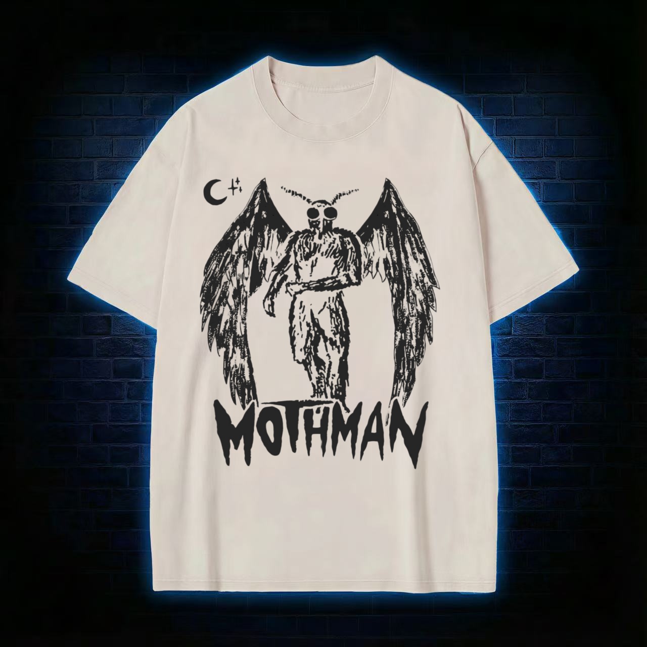 Mothman Cryptid Retro Washed T-shirt